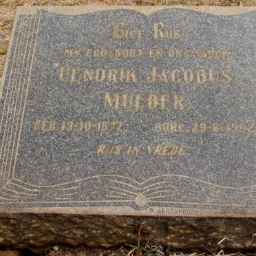 MULDER Hendrik Jacobus 1877-1962
