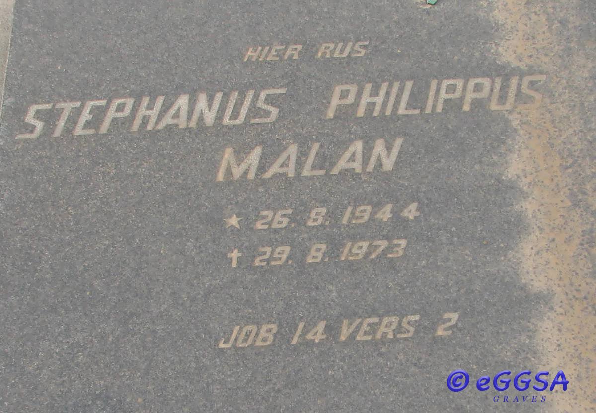 MALAN Stephanus Philippus 1944-1973