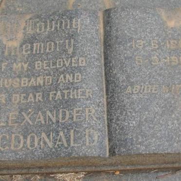 McDONALD Alexander 1885-1963