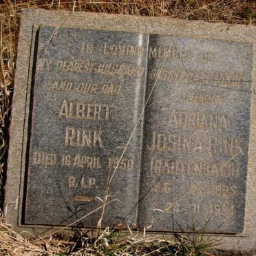 RINK Albert -1950 &amp; Adriana Josina RAUTENBACH 1895-1984