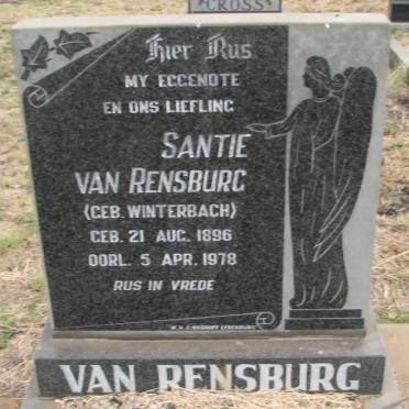 RENSBURG Santie, van nee WINTERBACH 1896-1978