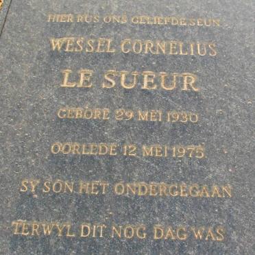 SUEUR Wessel Cornelius, le 1930-1975