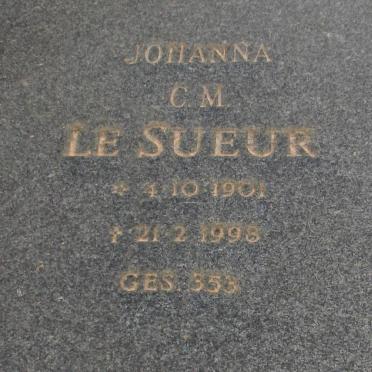 SUEUR Johanna C.M., le 1901-1998