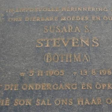 STEVENS Susara S. nee BOTHMA 1905-1983