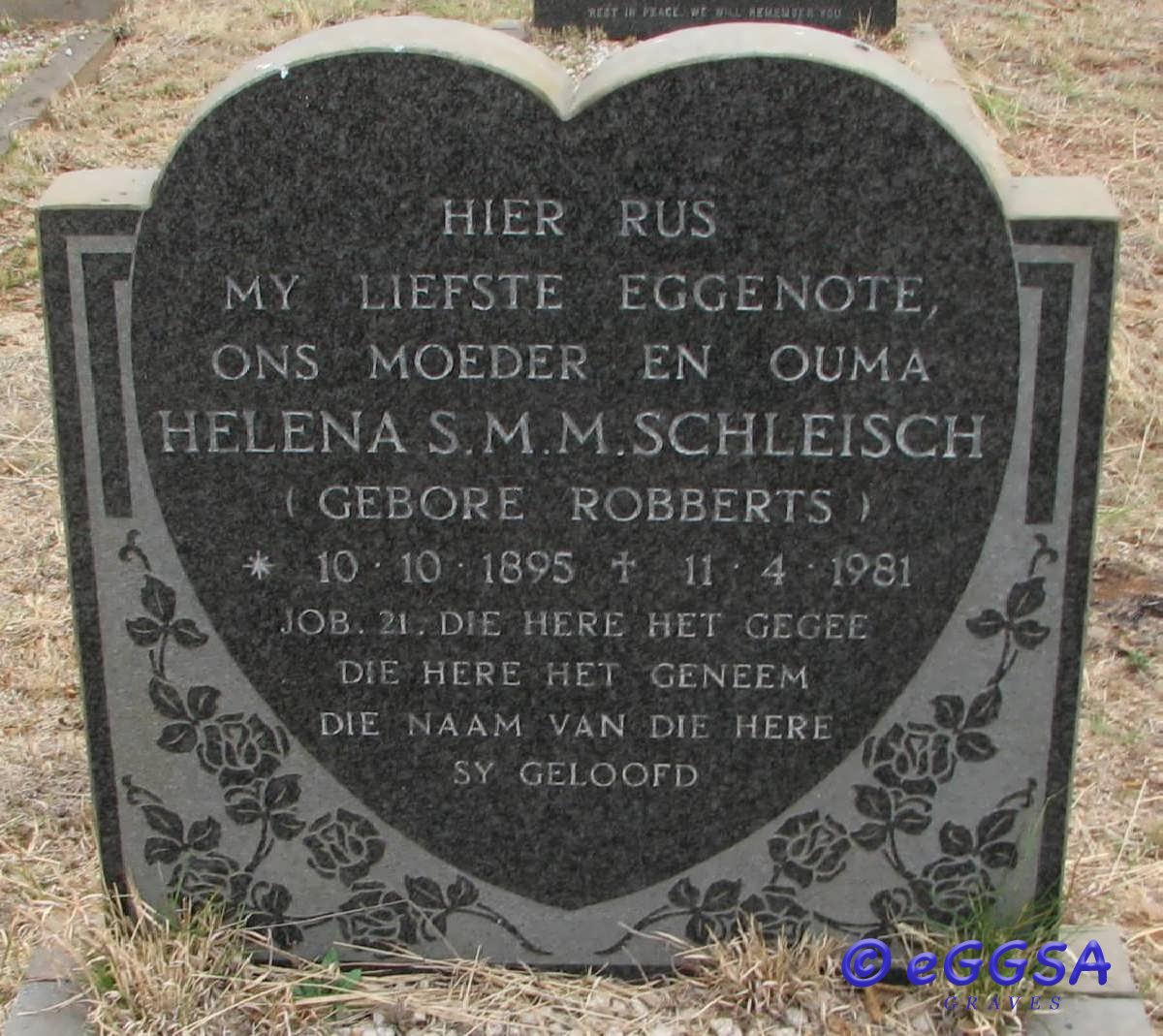 SCHLEISCH Helena S.M.M. nee ROBBERTS 1895-1981