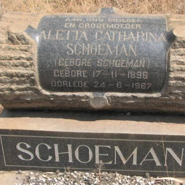 SCHOEMAN Aletta Catharina nee SCHOEMAN 1896-1967