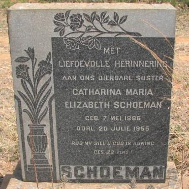 SCHOEMAN Catharina Maria Elizabeth 1886-1955