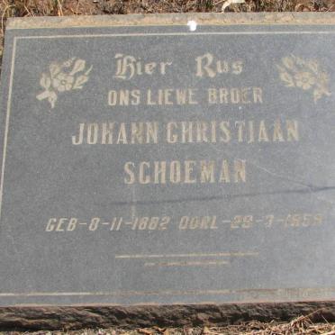 SCHOEMAN Johann Christiaan 1882-1959