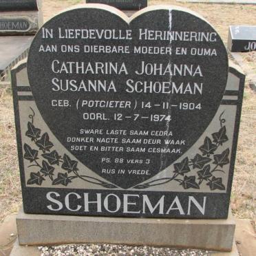 SCHOEMAN Catharina Johanna Susanna nee POTGIETER 1904-1974