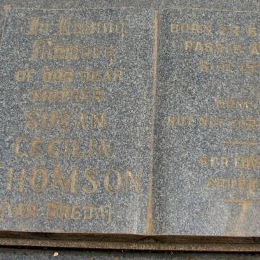 THOMSON Susan Cecilia nee VAN BREDA 1899-1972