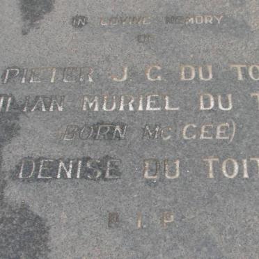 TOIT Pieter J.G., du  ::  DU TOIT Lilian Muriel McGEE  :: DU TOIT Denise