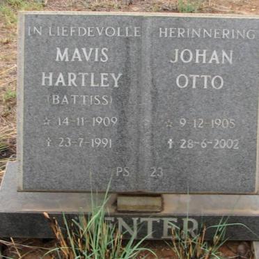VENTER Johan Otto 1905-2002 &amp; Mavis Hartley BATTISS 1909-1991