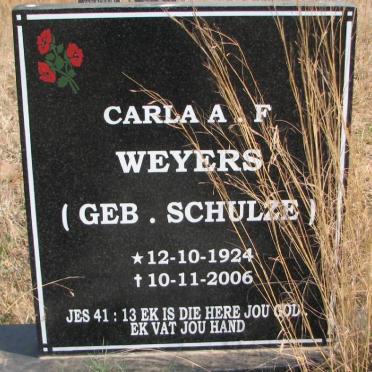 WEYERS Carla A.F. nee SCHULZE 1924-2006