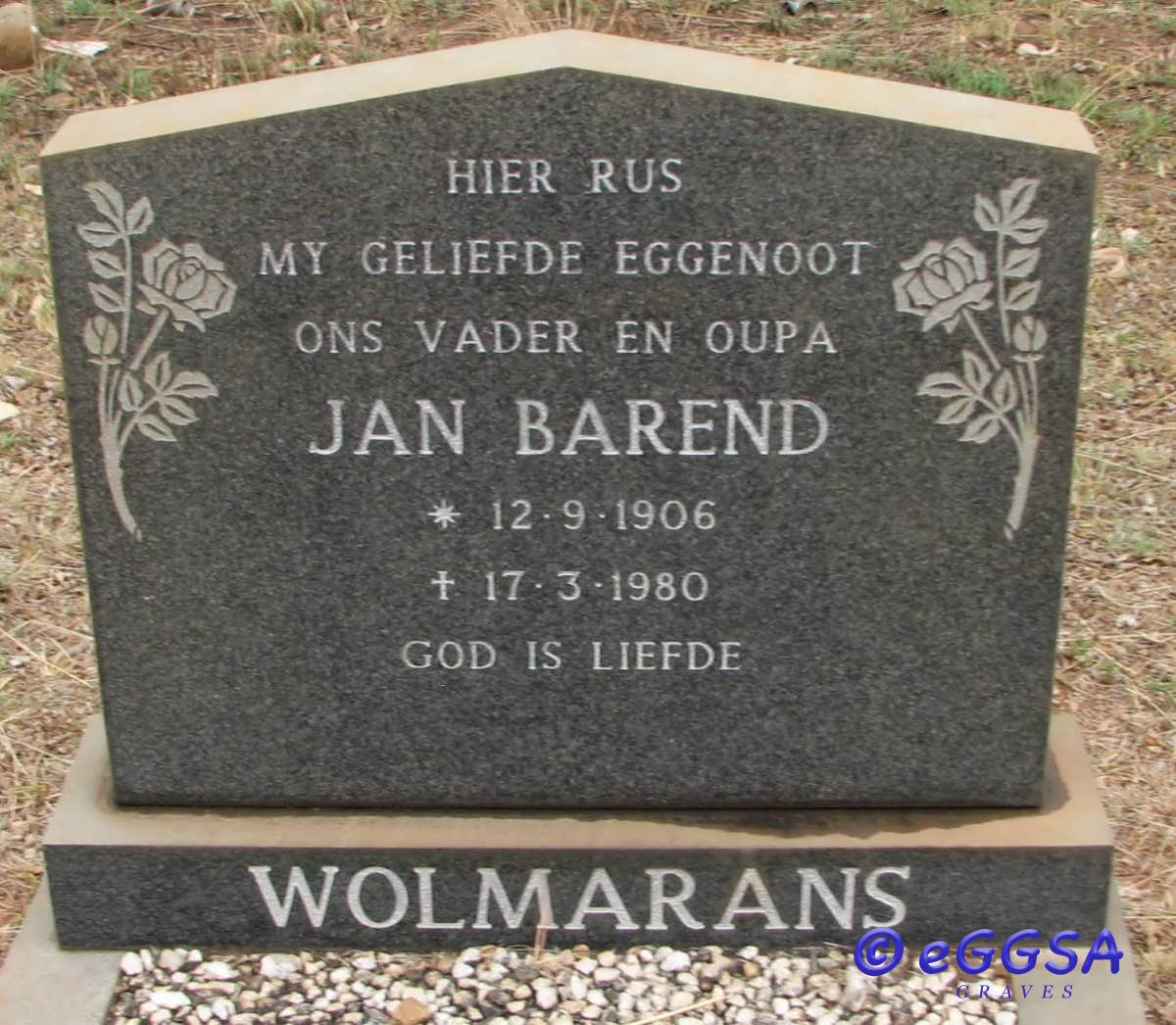 WOLMARANS Jan Barend 1906-1980