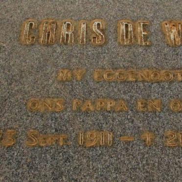 WET Chris, de 1911-1972