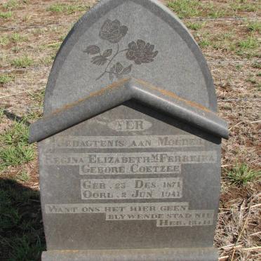 FERREIRA Regina Elizabeth M. nee COETZEE 1871-1941