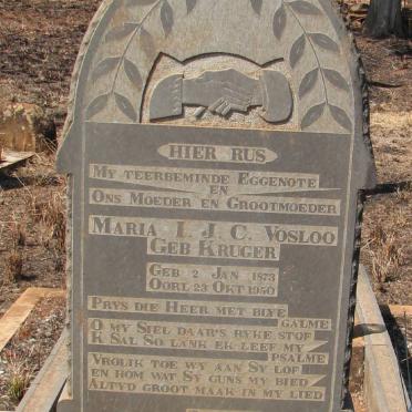 VOSLOO Maria I.J.C. nee KRUGER 1873-1950