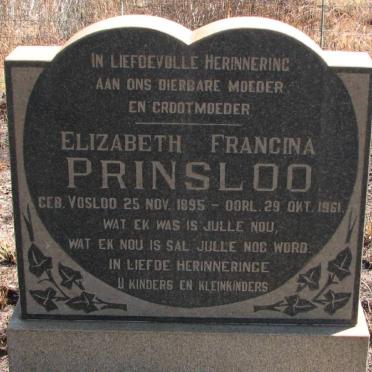 PRINSLOO Elizabeth Francina VOSLOO 1895-1961