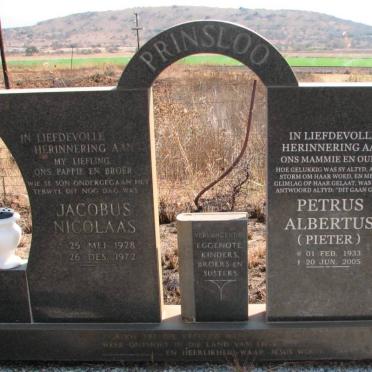PRINSLOO Jacobus Nicolaas 1928-1972 :: PRINSLOO Petrus Albertus 1933-2005