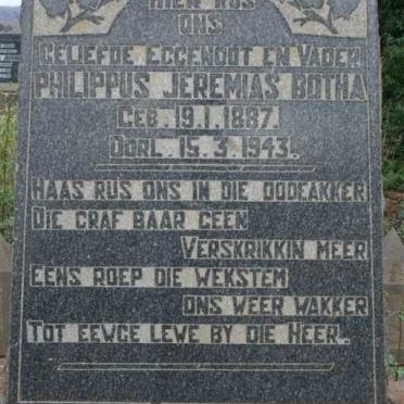 BOTHA Philippus Jeremias 1887-1943