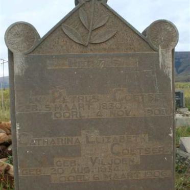 COETSER Jan Petrus 1830-1908 &amp; Catharina Elizabeth VILJOEN 1834-1906