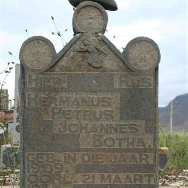 BOTHA Hermanus Petrus Johannes 1909-1911