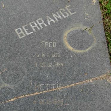 BERRANGE Fred 1930-1994 &amp; Hettie 1948
