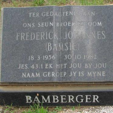 BAMBERGER Frederick Johannes 1956-1982
