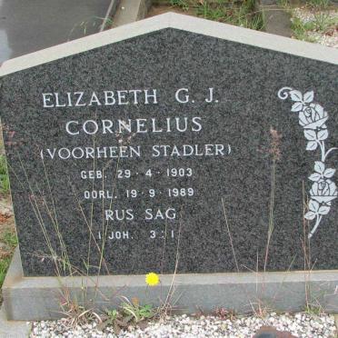CORNELIUS Elizabeth G.J. nee STADLER 1903-1989 