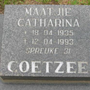 COETZEE Maatjie Catharina 1935-1993