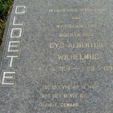 CLOETE Gys Albertus Wilhelmus 1904-1995