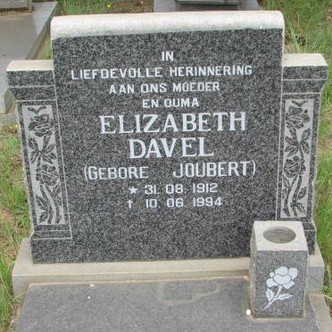 DAVEL Elizabeth nee JOUBERT 1912-1994