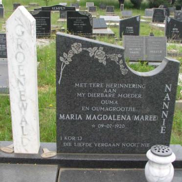GROENEWALD Maria Magdalena nee MAREE 1920-