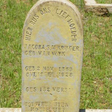 KRUGER Jacoba S.M. nee VAN WYK 1853-1928
