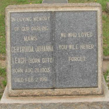 LEACH Gertruida Johanna nee OTTO 1903-1951
