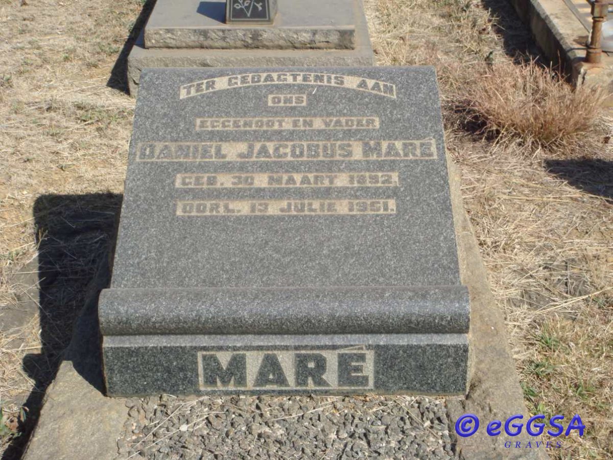 MARÉ Daniel Jacobus 1892-1951