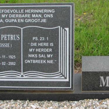 MOSTERT Gert Petrus 1925-2002