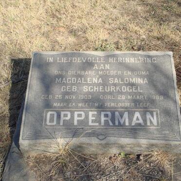 OPPERMAN Magdalena Salomina nee SCHEURKOGEL 1903-1989