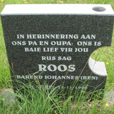 ROOS Barend Johannes 1922-2004