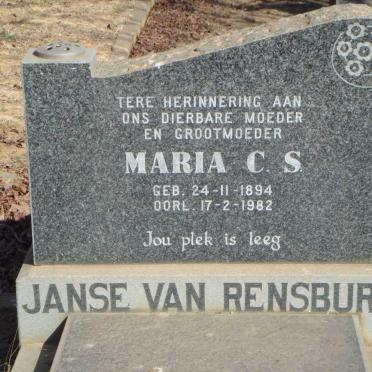 RENSBURG Maria C.S., Janse van 1894-1982