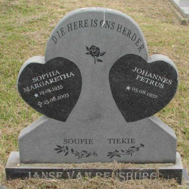 RENSBURG Johannes Petrus, Janse van 1932- &amp; Sophia Margaretha 1935-2003