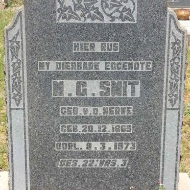 SMIT M.G. nee V.D. MERWE 1869-1973