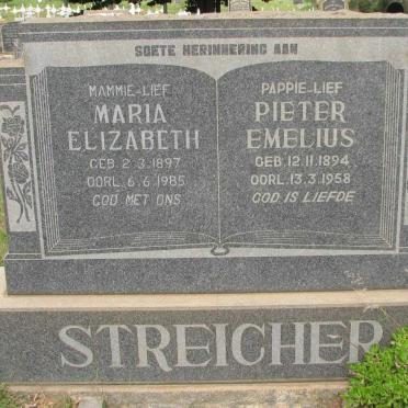 STREICHER Pieter Emelius1894-1958 &amp; Maria Elizabeth 1897-1985