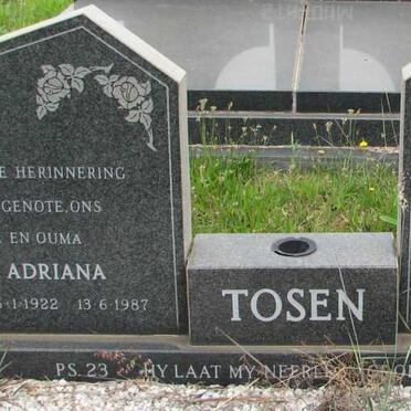 TOSEN Jan George 1915-1988 &amp; Elsie Adriana LORDAN 1922-1987