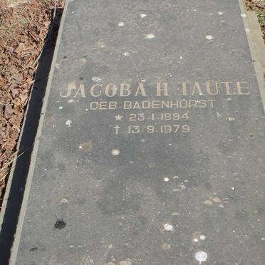 TAUTE Jacoba H. nee BADENHORST 1894-1979