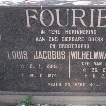 FOURIE Louis Jacobus 1885-1974 &amp; Wilhelmina Helena VAN ROOYEN 1892-1976