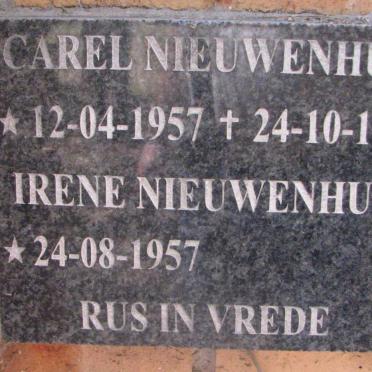NIEUWENHUIS Carel 1957-1997 &amp; Irene 1957-