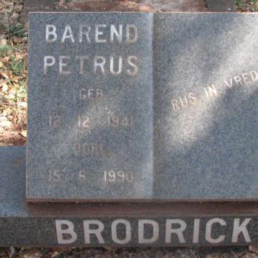 BRODRICK Barend Petrus 1941-1990