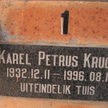 KRUGER Karel Petrus 1932-1996