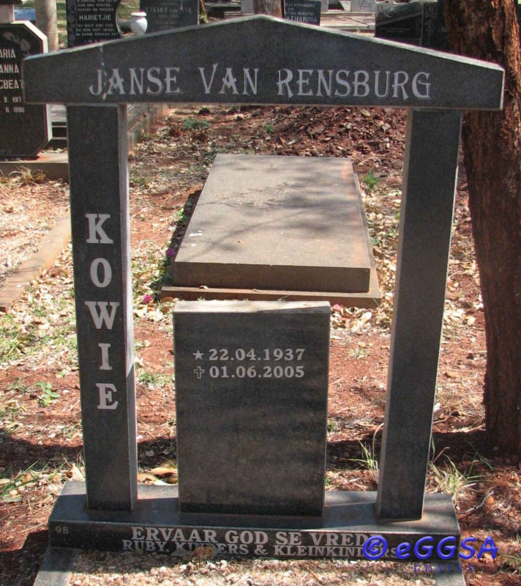 RENSBURG Kowie, Janse van 1937-2005